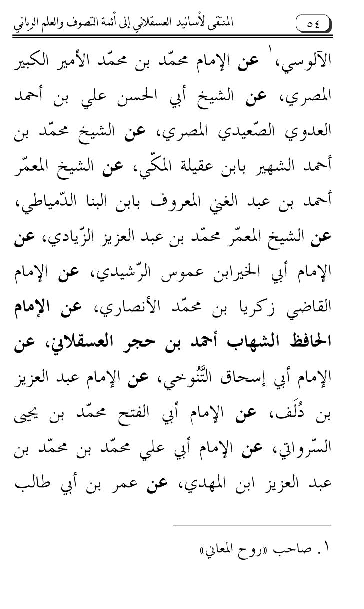 Al-Muntaqa li Asanid al-‘Asqalani ila A’imma al-Tasawwuf wa al-‘Ilm al-Rabbani