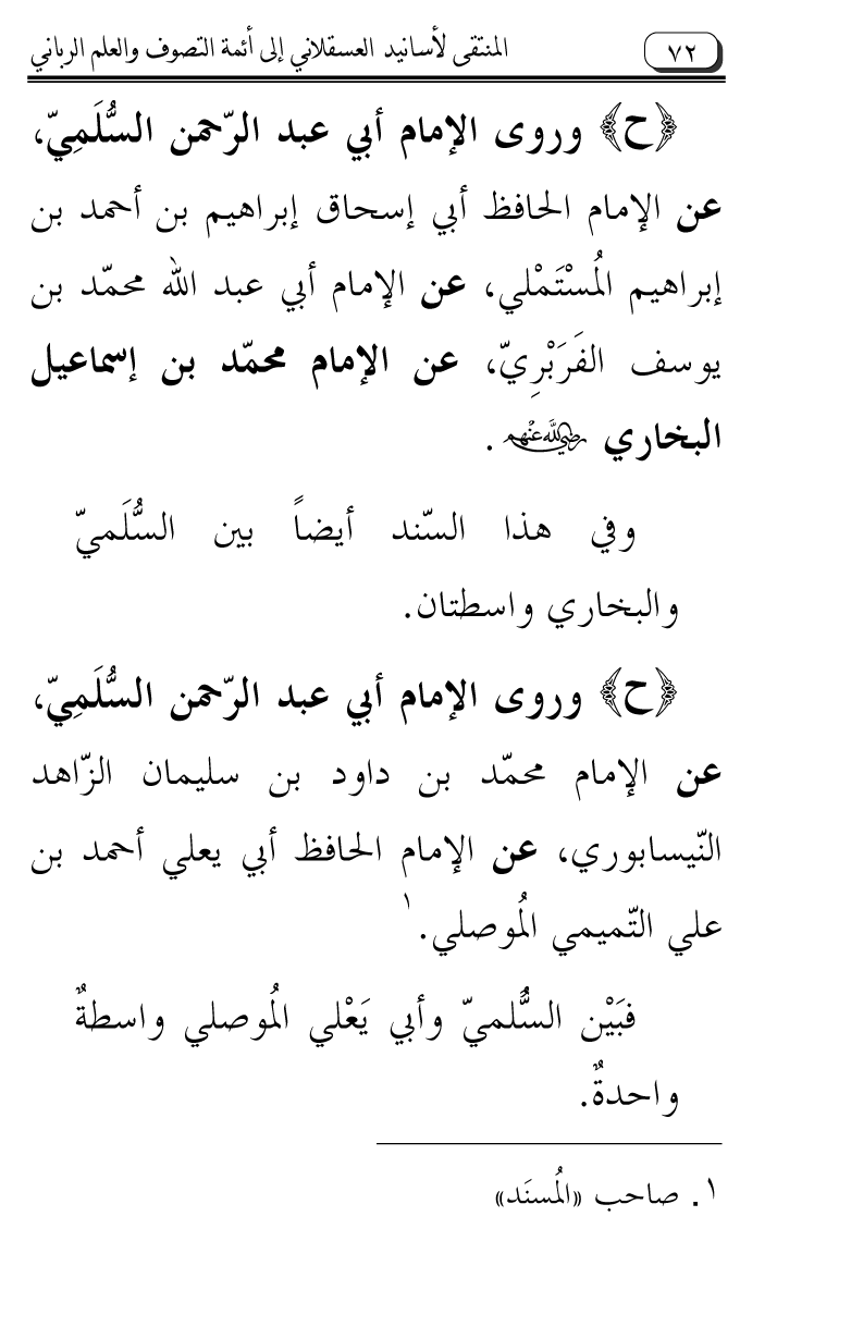 Al-Muntaqa li Asanid al-‘Asqalani ila A’imma al-Tasawwuf wa al-‘Ilm al-Rabbani