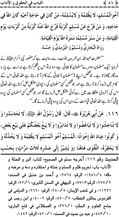 Insani Huquq-o-Aadab: Ahadith-e-Nabawi ki Rawshani main