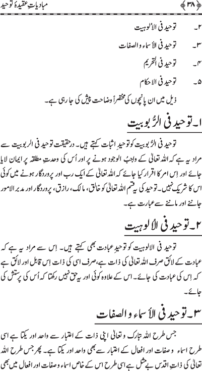 Mubadiat-e-‘Aqida Tawhid