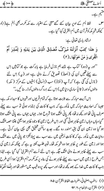 Asma-e-Mustafa (PBUH)