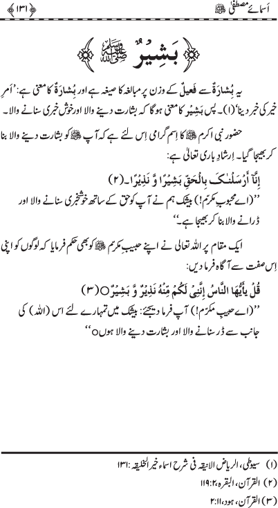 Asma-e-Mustafa (PBUH)