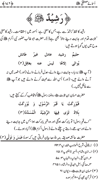 Asma-e-Mustafa (PBUH)