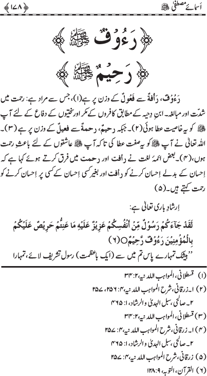 Asma-e-Mustafa (PBUH)