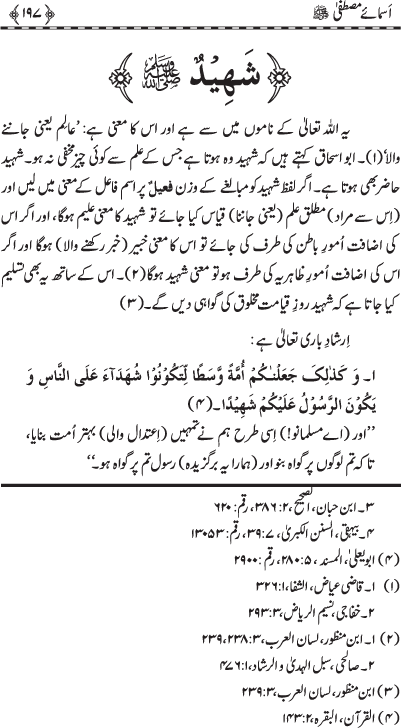 Asma-e-Mustafa (PBUH)