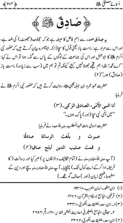 Asma-e-Mustafa (PBUH)