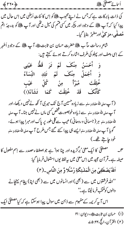 Asma-e-Mustafa (PBUH)