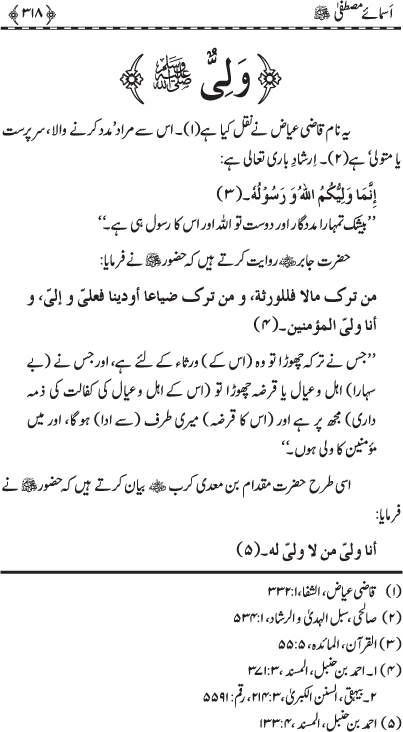 Asma-e-Mustafa (PBUH)