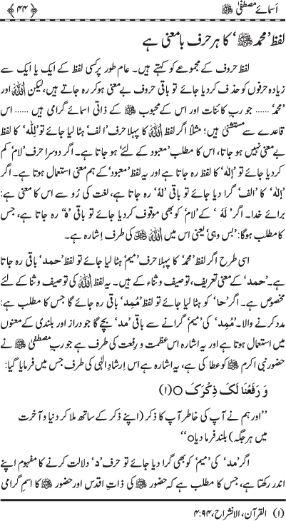 Asma-e-Mustafa (PBUH)