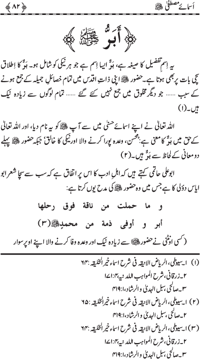 Asma-e-Mustafa (PBUH)