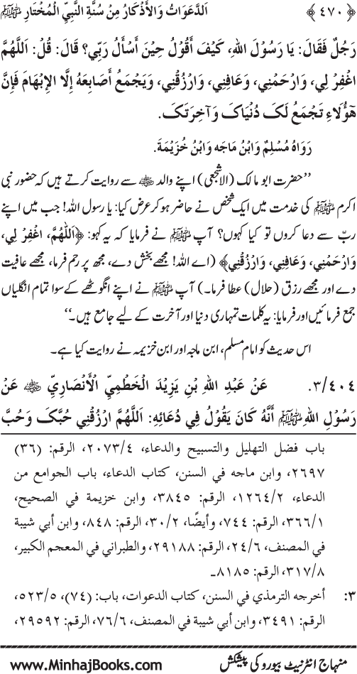 Al-Da‘awat wa al-Adhkar min Sunna al-Nabi al-Mukhtar (PBUH)