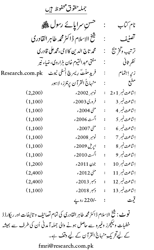 Husn-e-Sarapa-e-Rasul ﷺ