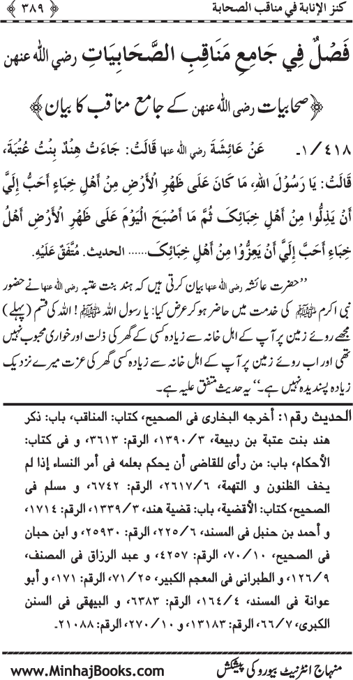 Sahaba Karam (R.A.) ke Faza’il-o-Manaqib