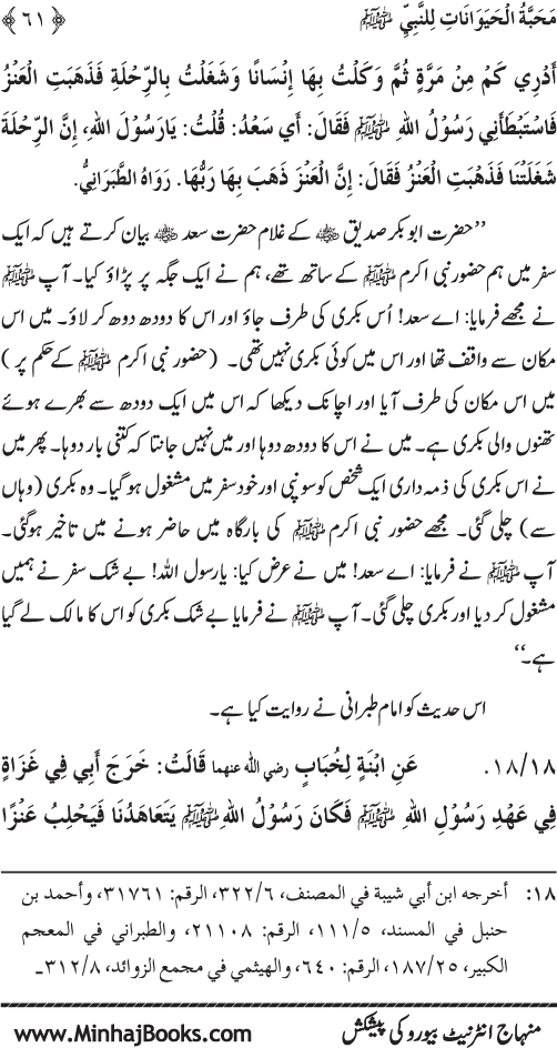 Huzur (PBUH) se Haywanat, Jamadat awr Nabatat ki Mahabbat