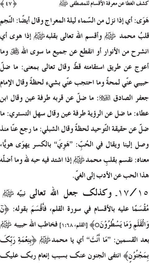 Kashf al-Ghita ‘an Ma‘rifa al-Aqsam li al-Mustafa (PBUH)