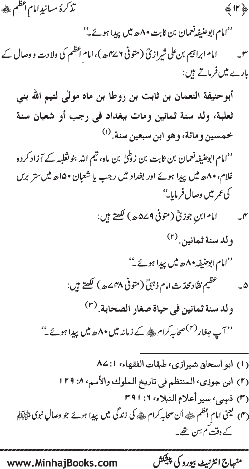 Tazkira-e-Masanid-e-Imam A‘zam (R.A.)