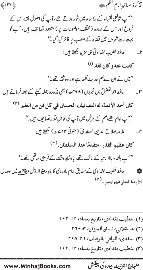 Tazkira-e-Masanid-e-Imam A‘zam (R.A.)