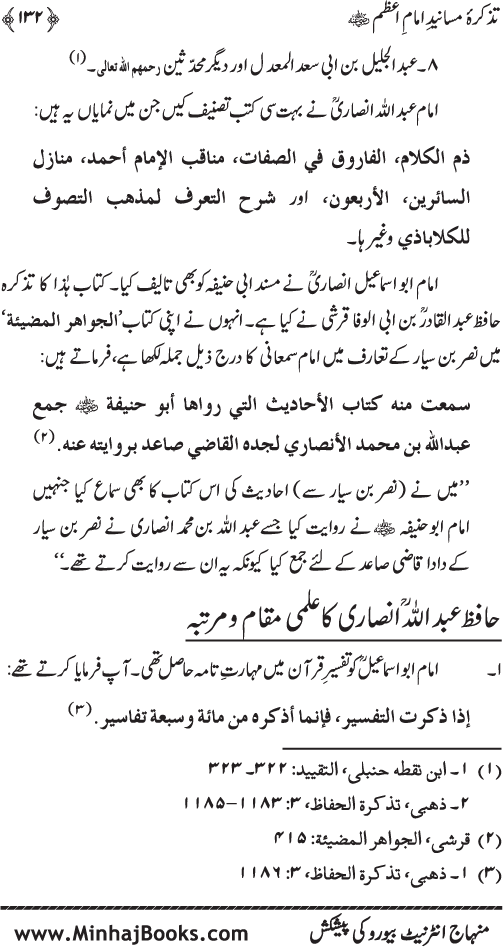 Tazkira-e-Masanid-e-Imam A‘zam (R.A.)