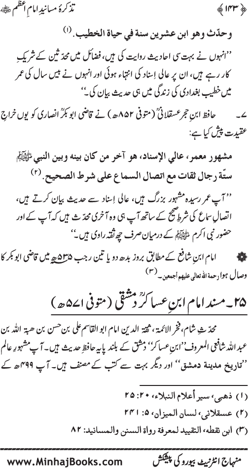 Tazkira-e-Masanid-e-Imam A‘zam (R.A.)