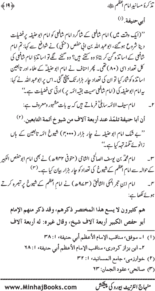 Tazkira-e-Masanid-e-Imam A‘zam (R.A.)