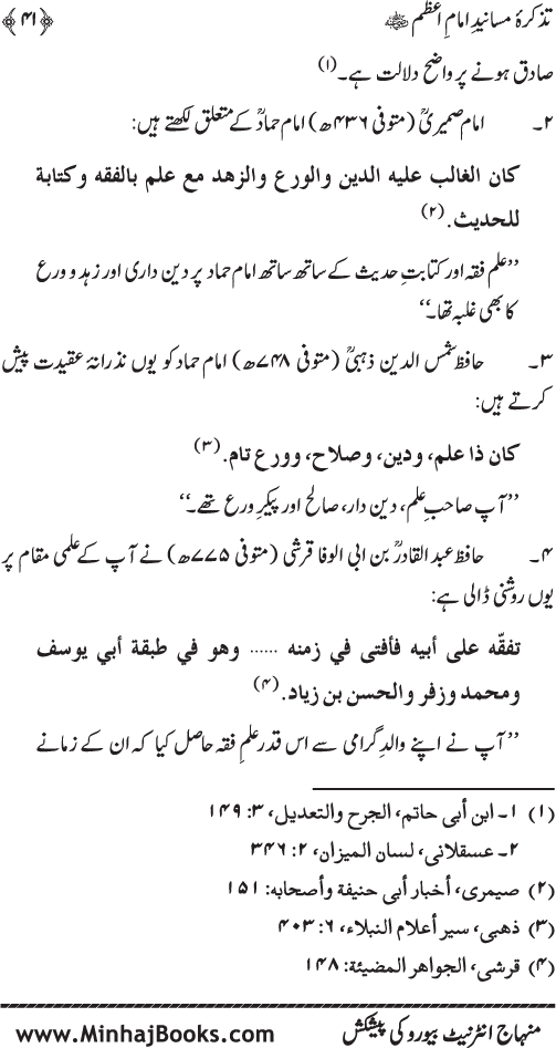 Tazkira-e-Masanid-e-Imam A‘zam (R.A.)