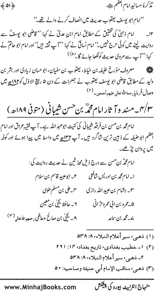 Tazkira-e-Masanid-e-Imam A‘zam (R.A.)