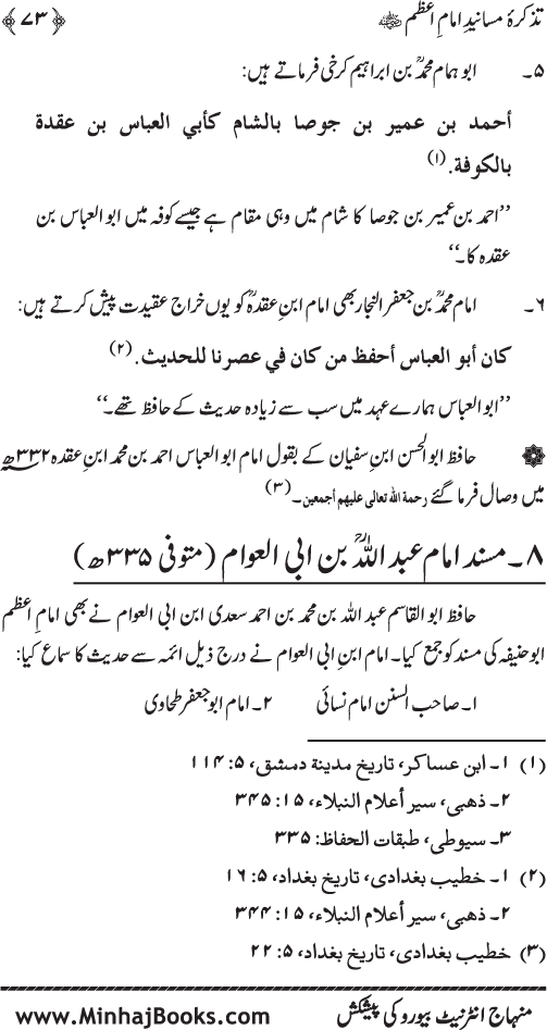 Tazkira-e-Masanid-e-Imam A‘zam (R.A.)