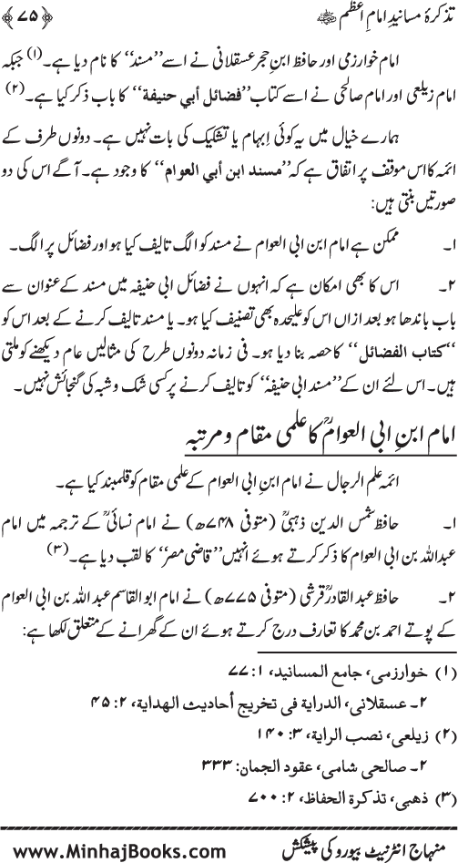 Tazkira-e-Masanid-e-Imam A‘zam (R.A.)