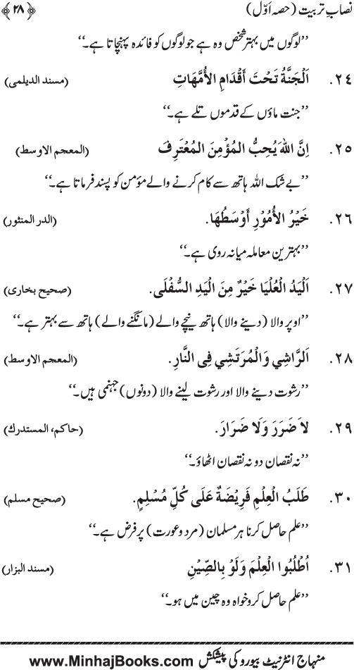 Nisab-e-Tarbiyyat (Hissa Awwal)