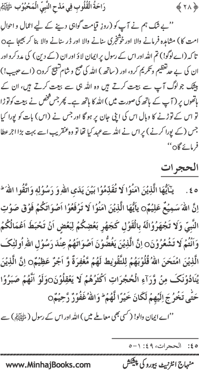 Midhat o Naat e Mustafa (PBUH) par Muntakhab Ayat-o-Ahadith