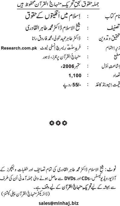 Islam main Aqliyyaton ke Huquq