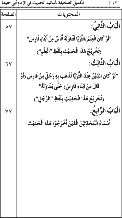 Takmil al-Sahifa bi Asanid al-Hadith fi al-Imam Abi Hanifa (R.A.)