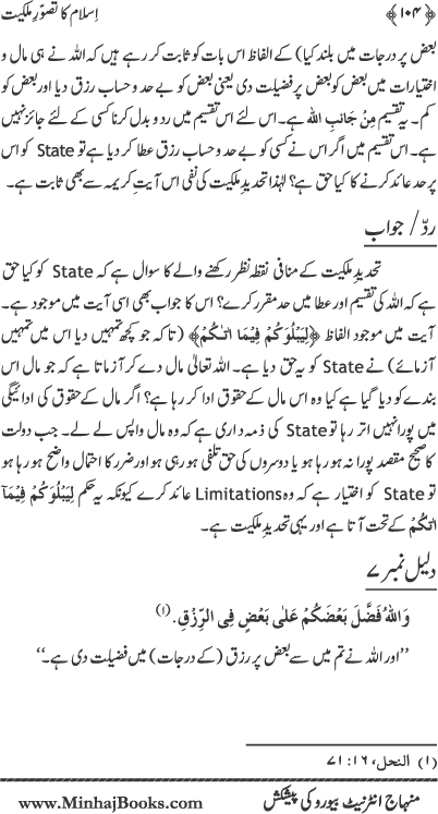 Islam ka Tasawwur-e-Milkiyyat