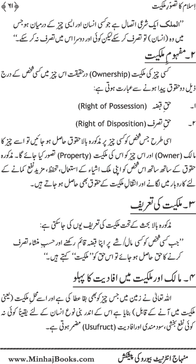 Islam ka Tasawwur-e-Milkiyyat