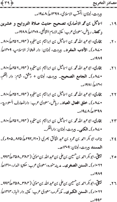 Bis Rak‘at Namaz Tarawih ka Subut